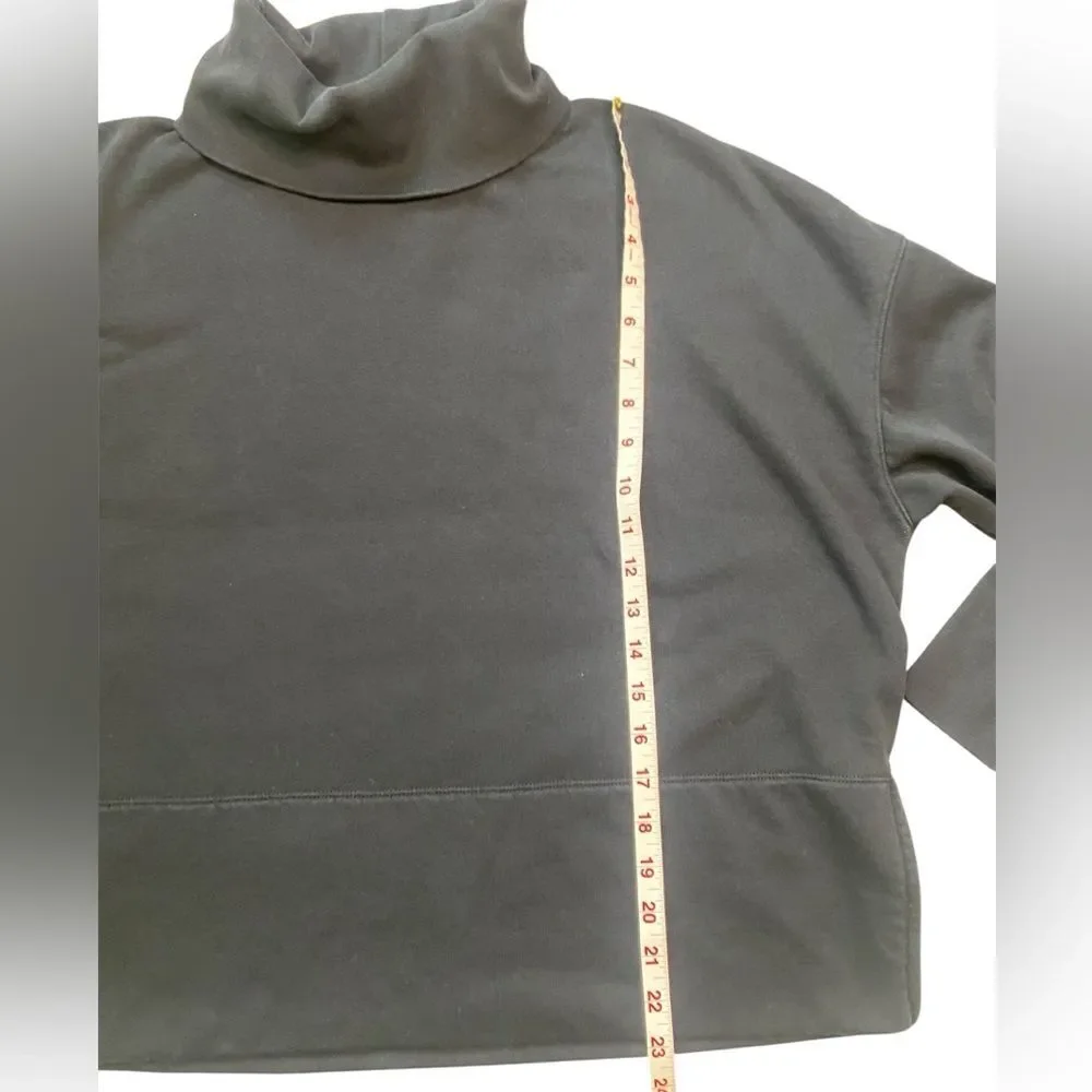 GAP Black 24/7 Split-Hem Vintage Soft Turtleneck Pullover in Size M Petite